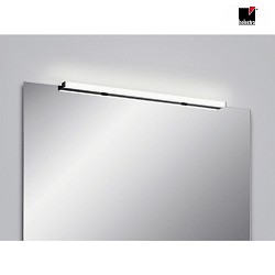 mirror luminaire LADO-S 90 medium, switchable, slim, with diffuser IP44, black matt, white 