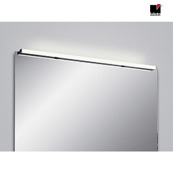 mirror luminaire LADO-S 120 large, switchable, slim, with diffuser IP44, black matt, white 