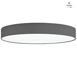 LED ceiling luminaire LUNA,  30cm, 22W 2700K 1880lm, white fabric cover below, dimmable, taupe chintz