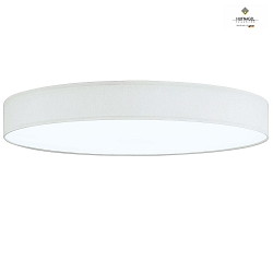 LED ceiling luminaire LUNA,  30cm, 22W 4000K 2000lm, white fabric cover below, dimmable, white chintz