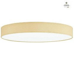 LED ceiling luminaire LUNA,  30cm, 22W 4000K 2000lm, white fabric cover below, dimmable, champaign chintz
