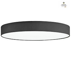 LED ceiling luminaire LUNA,  30cm, 22W 4000K 2000lm, white fabric cover below, dimmable, slate chintz