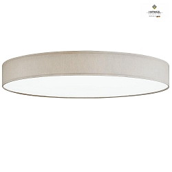 LED ceiling luminaire LUNA,  30cm, 22W 4000K 2000lm, white fabric cover below, dimmable, melange chintz