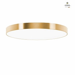 LED ceiling luminaire AURELIA,  40cm, 30W 3000K 3500lm, white fabric cover below, dimmable, brushed golden structural film