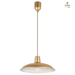 pendant luminaire FORM 1 flat, half round, with cable lift E27 IP20, brass dimmable