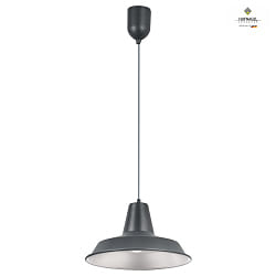 pendant luminaire FORM 4 straight, with cable lift, conical E27 IP20, grey, steel dimmable