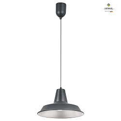 Luminaire  suspension FORM 4 droit, avec ascenseur  cble, conique E27 IP20, gris, acier gradable