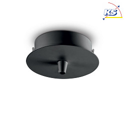 Ceiling canopy for Pendant luminaires, 1-fold, ROUND, black