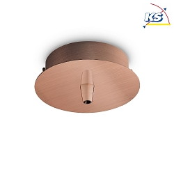 Ceiling rose METALLO for 1 Pendant luminaire,  10cm, stick out visor, burnished copper