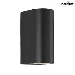Nordlux LED Wall luminaire ASBOL Outdoor luminaire IP44, Up/Down, height 15cm, width 6.7cm, depth 9.5cm, 2x 5W 3000K, 97