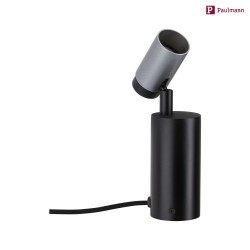 Lampe de table RUNA pivotant, avec interrupteur GU10 IP20, anthrazit, noir  gradable