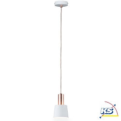 Luminaire  suspension NEORDIC HALDAR  1 flamme E14, cuivre, mat, blanc mat gradable
