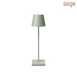 battery table lamp NUINDIE USB-C round, CCT Switch, with touch dimmer IP54, sage green dimmable