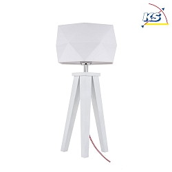 Table luminaire  FINJA, 51cm, E27 max. 60W, white / white shade / red-white cable