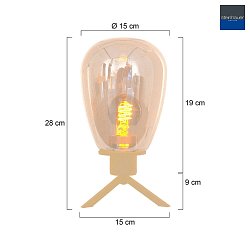 Lampe de table REFLEXION  1 flamme E27 IP20, laiton gradable