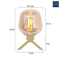 Lampe de table REFLEXION  1 flamme E27 IP20, laiton gradable