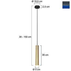 Luminaire  suspension TUBEL GU10 IP20, laiton gradable