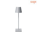 battery table lamp NUINDIE USB-C round IP54, fog grey dimmable
